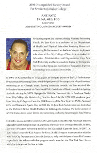 2010 Distinguished Faculty Award, Jane Katz